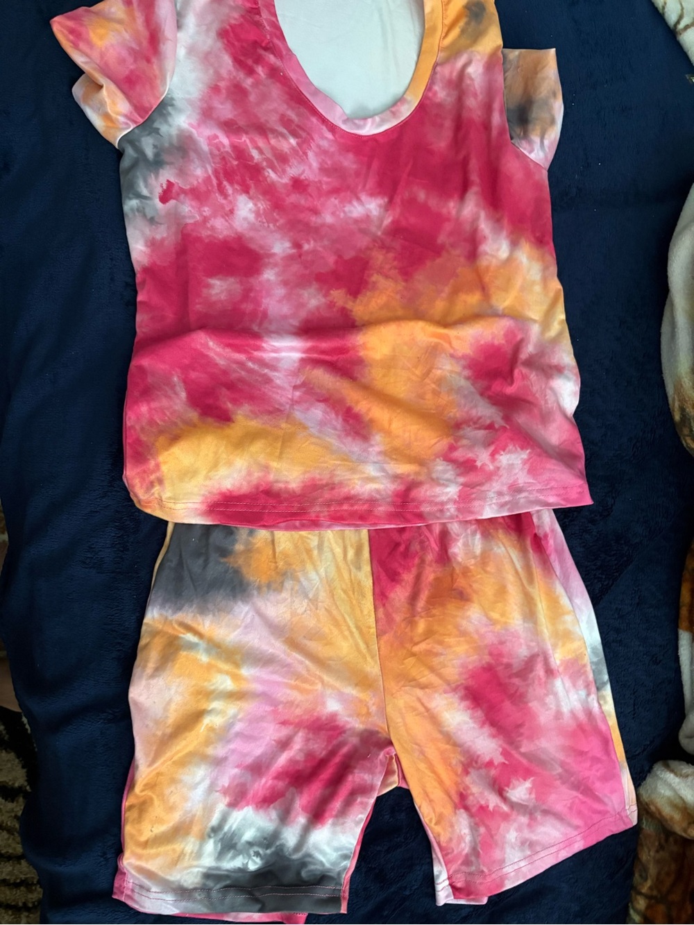 Pink Yellow Tie-Dye Lounge Set